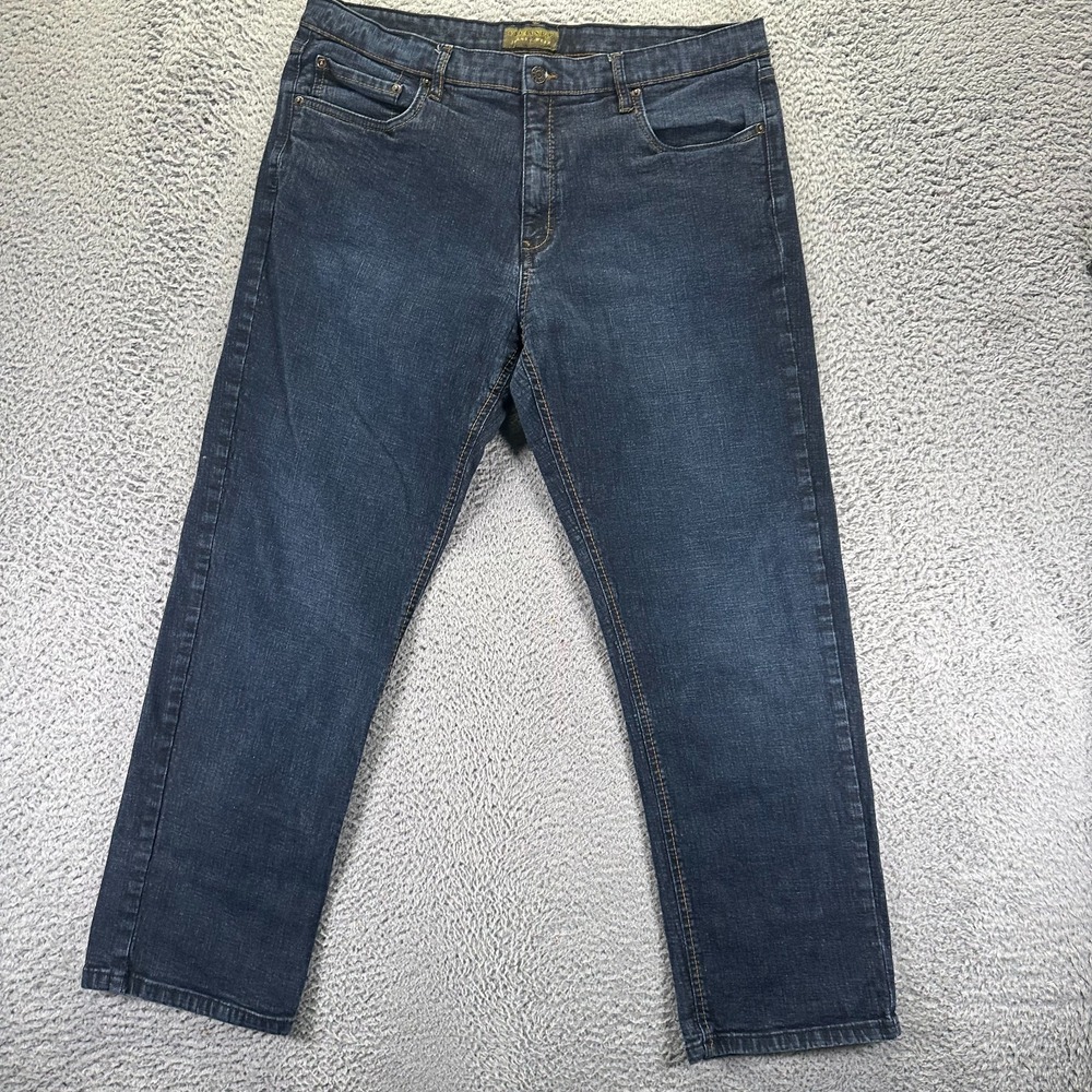 Urban Star Jeans Men 40x32 Blue Cotton Denim Straight Leg Workwear Faded Stretch
